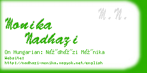 monika nadhazi business card